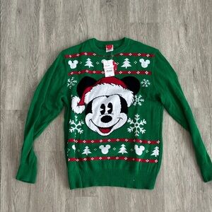 NWT Green Disney Mickey Mouse Christmas Sweater